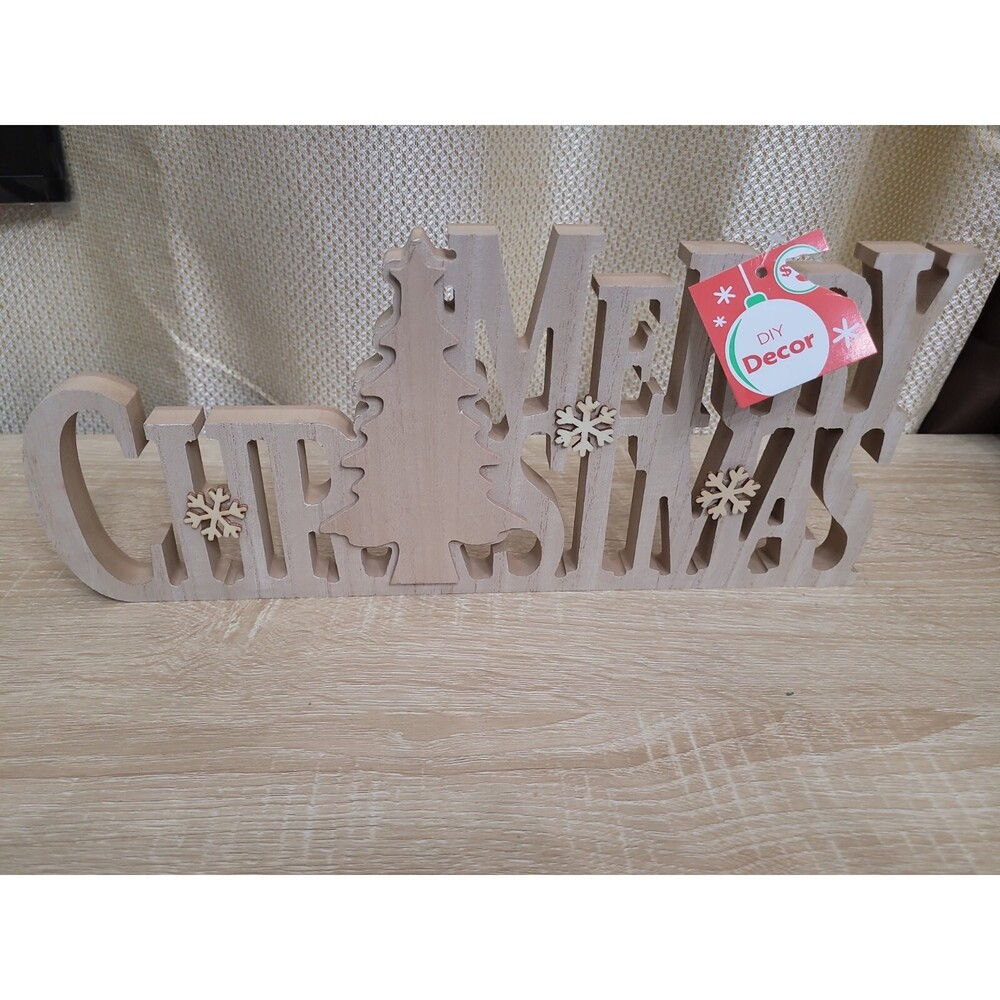 Handmade Wood Home Décor Merry Christmas Sign DIY Paint Decorate Design New